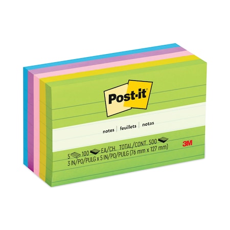 Post-It Note, Post-It3"X5"Ruled, Ult, PK5 6355AU